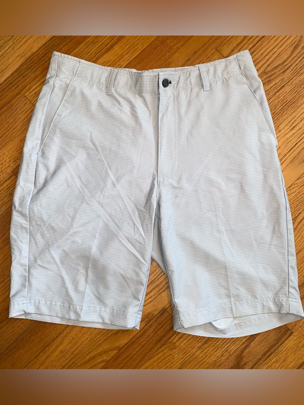 Pebble Beach Light gray micro stripe Flat-Front Men's Shorts